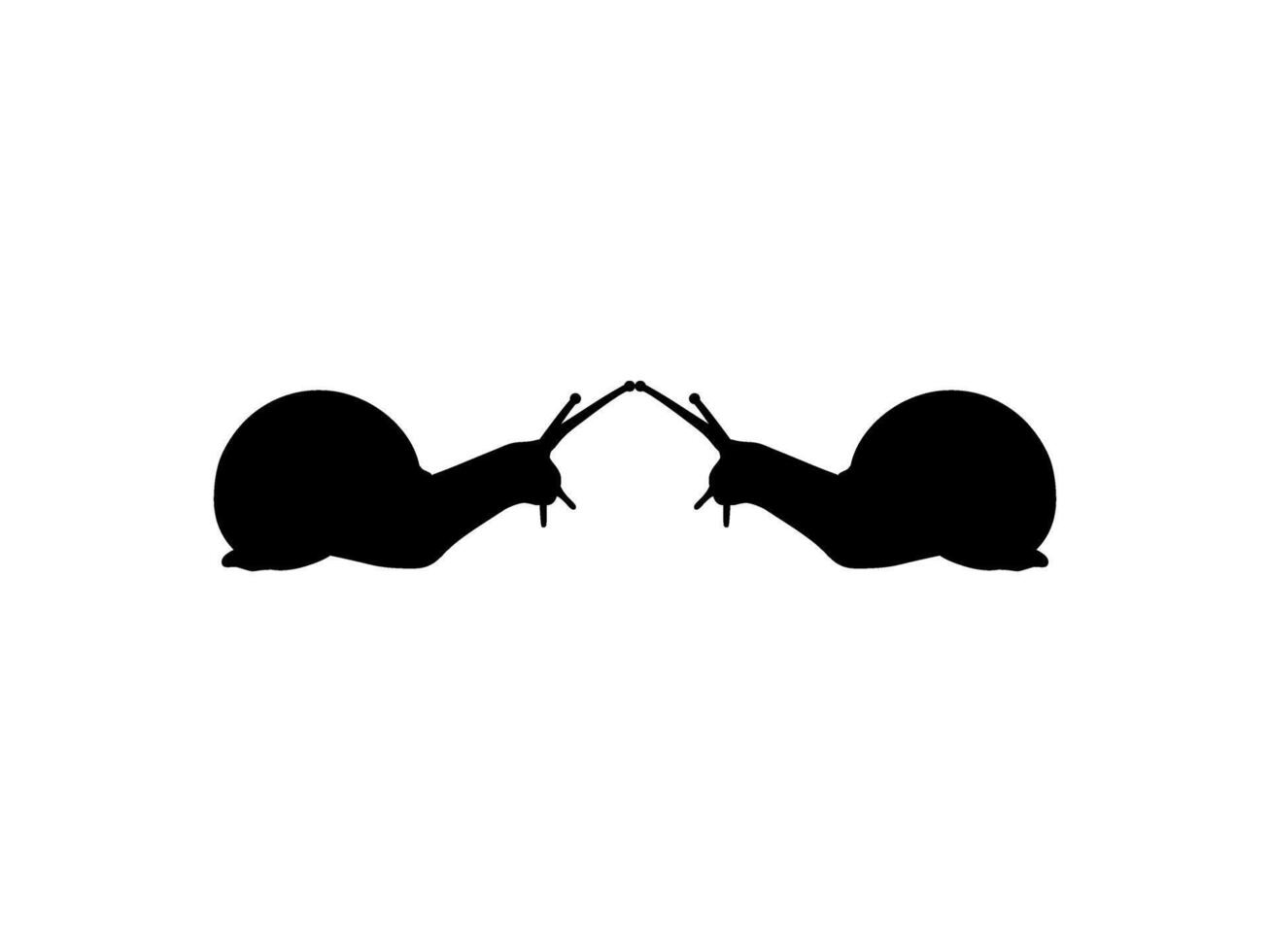 Silhouette of the Snails are also called Escargot, Flat Style, Pair Animal Series, can use for Logo, Art Illustration, Apps, Website or Graphic Design Element vector