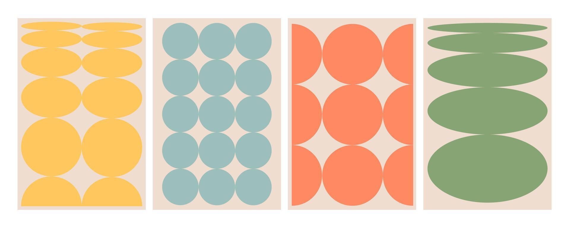Brutal contemporary figure. Naive playful abstract shapes backgrounds. Geometric posters in trendy retro brutalist style. Swiss design aesthetic. vector