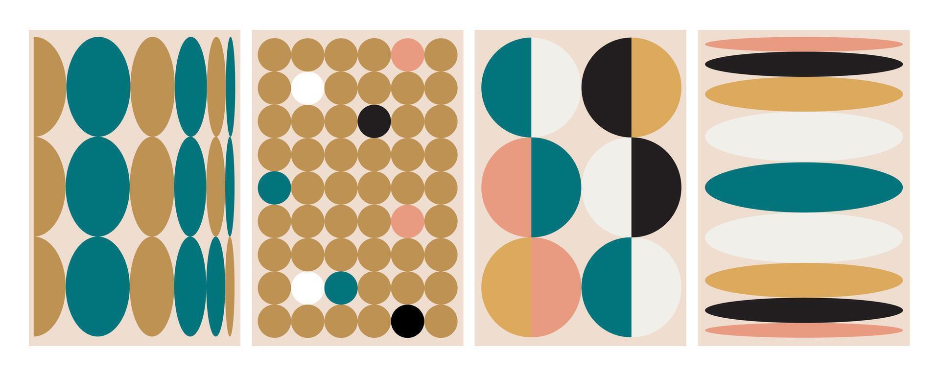 Brutal contemporary figure. Naive playful abstract shapes backgrounds. Geometric posters in trendy retro brutalist style. Swiss design aesthetic. vector