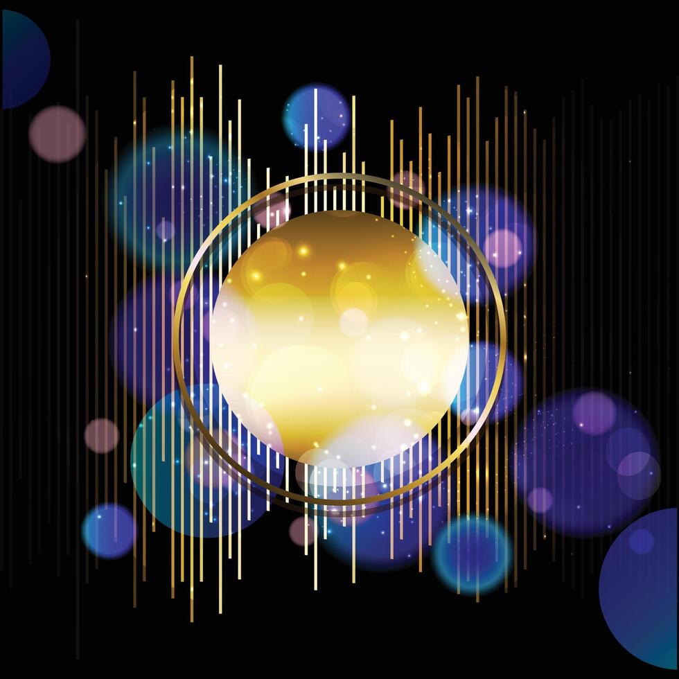 Abstract Golden circle frame elements with gradient background vector