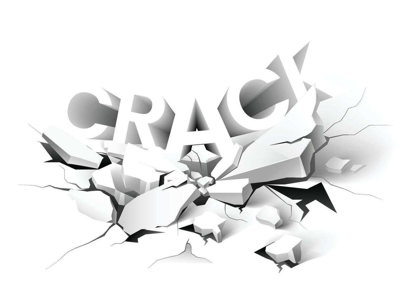 Broken floor. illustration isolated . Crack floor on white background vector