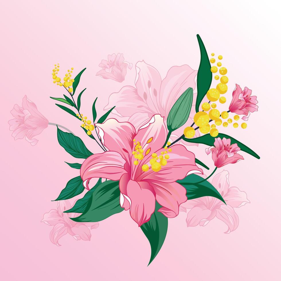 flower with leaf Background. a drawing of flowers that says flowers. vector
