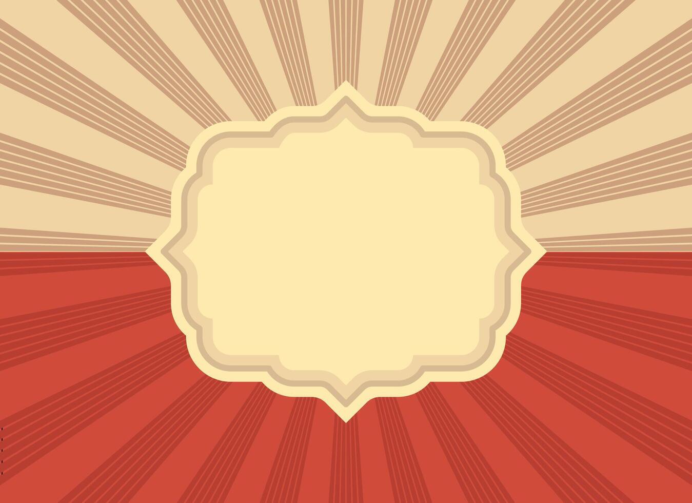 Blank classic cover template retro style radial stripe line abstract background vector