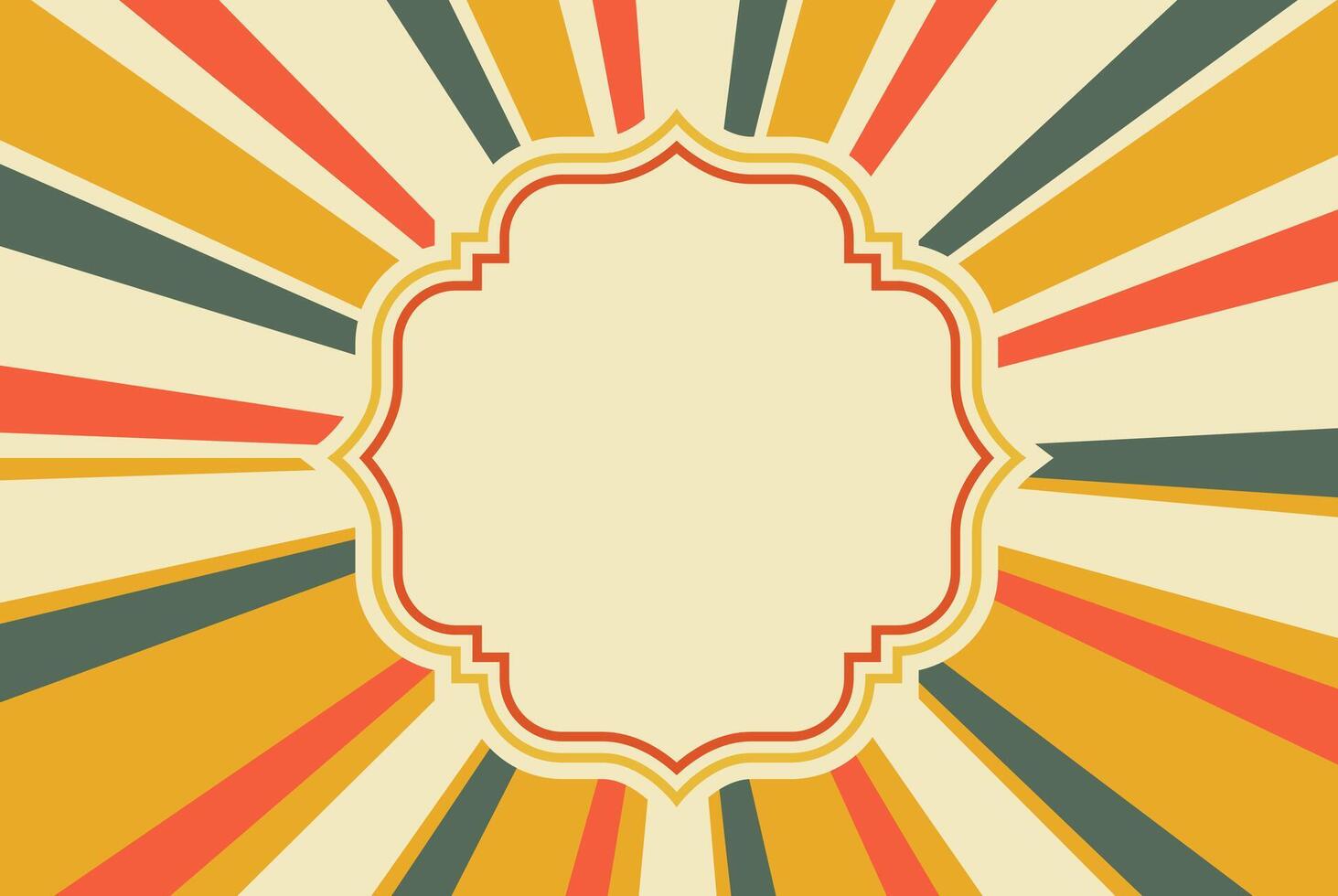 Sunlight retro faded background with vintage frame for text. vector