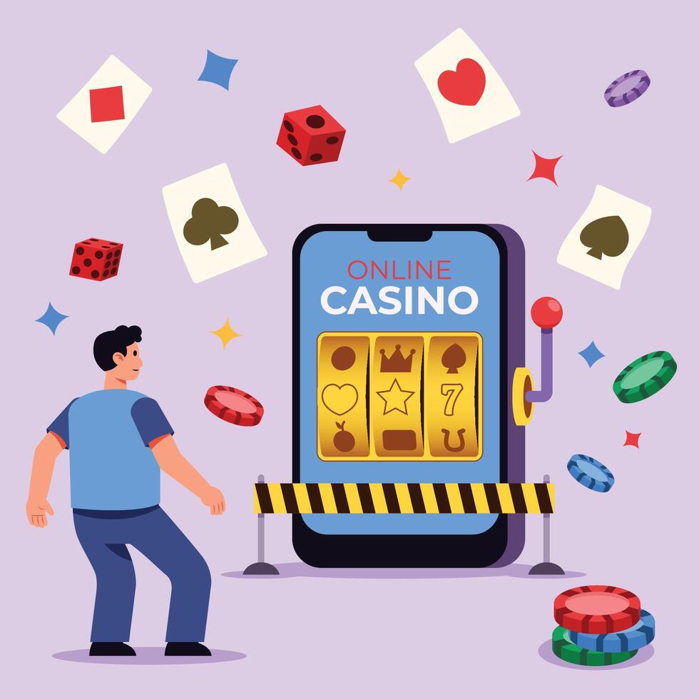 Warn Of Dangerous Online Gambling vector