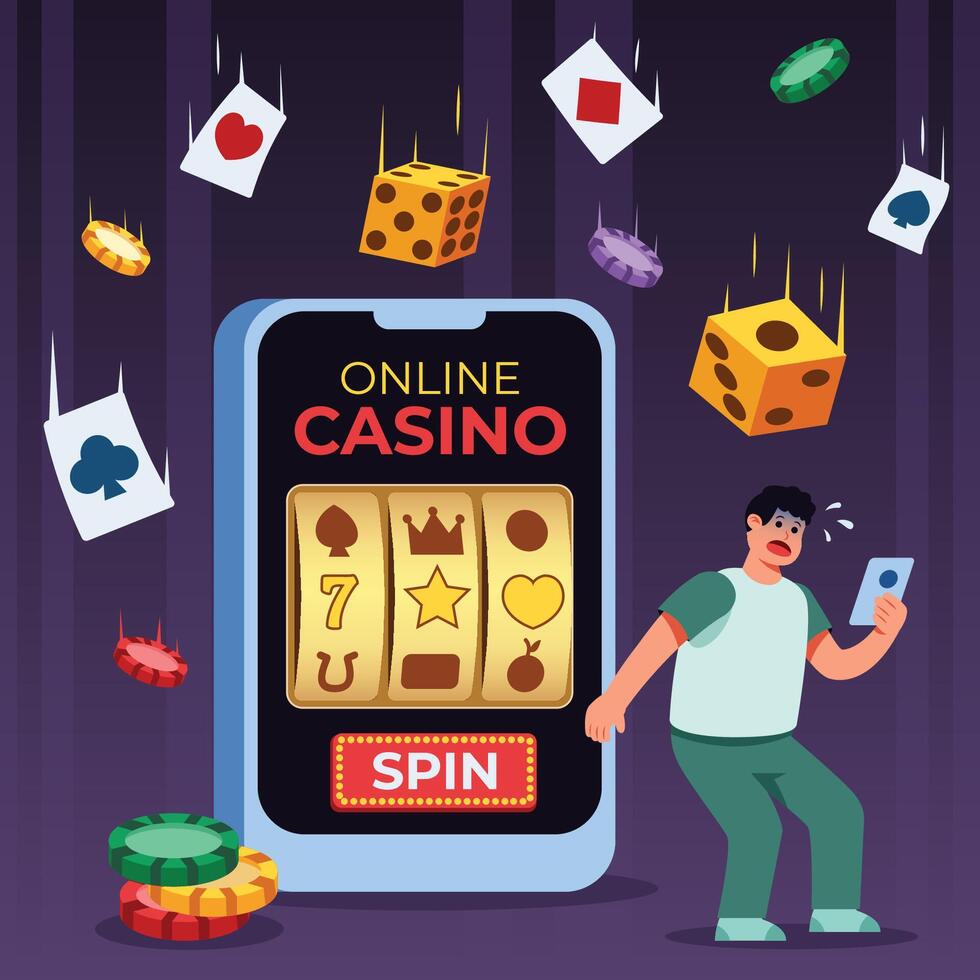 Falling Dice Above Fail Gambler vector
