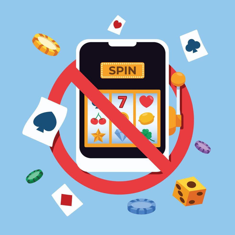 No Online Gambling Sign vector