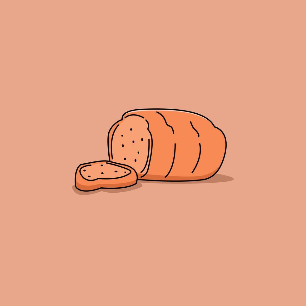 cartoon drawing of a bread vector