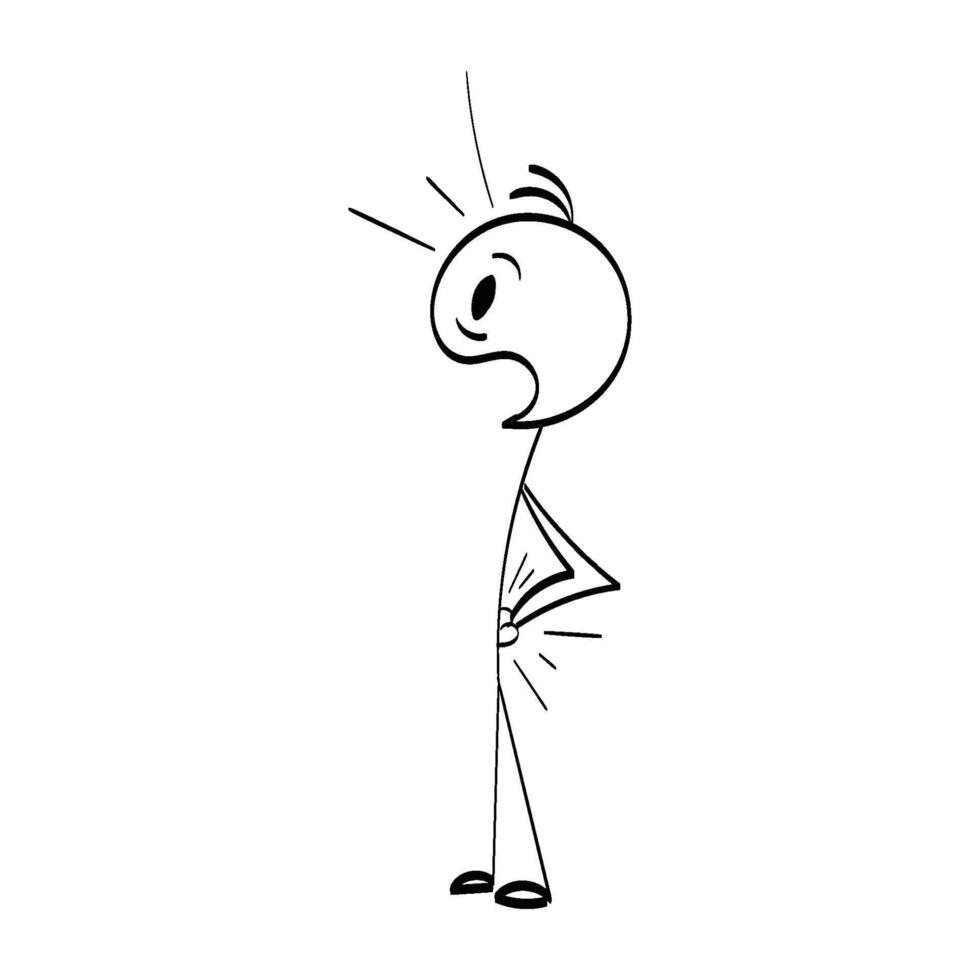 Funny Stick figure hand drawn style for print vector