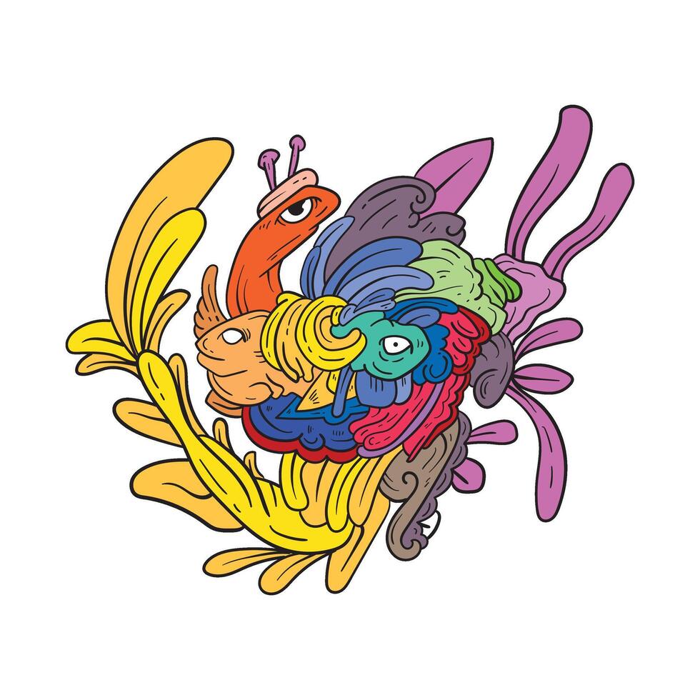 psychedelic doodles for your designs vector