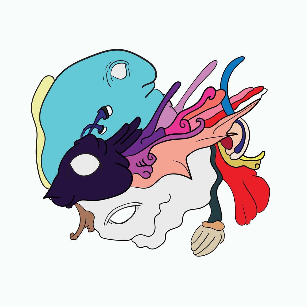 psychedelic doodles for your designs vector