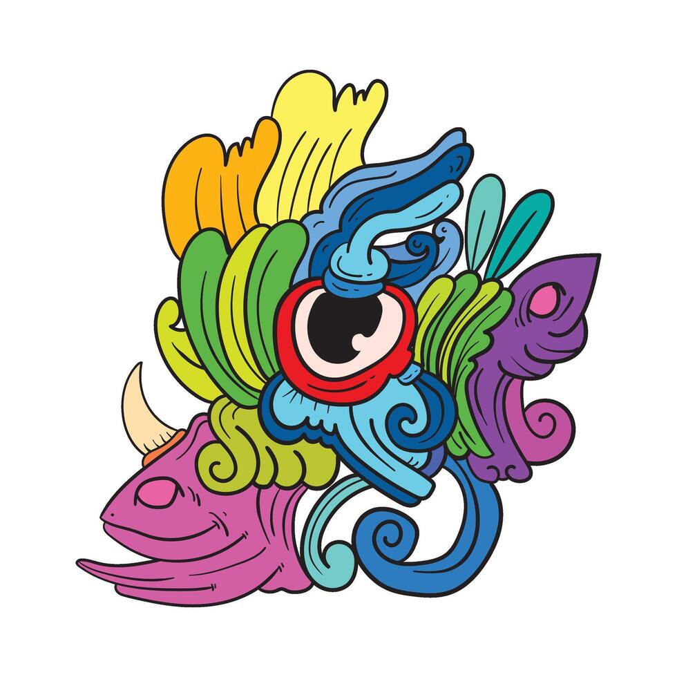 psychedelic doodles for your designs vector