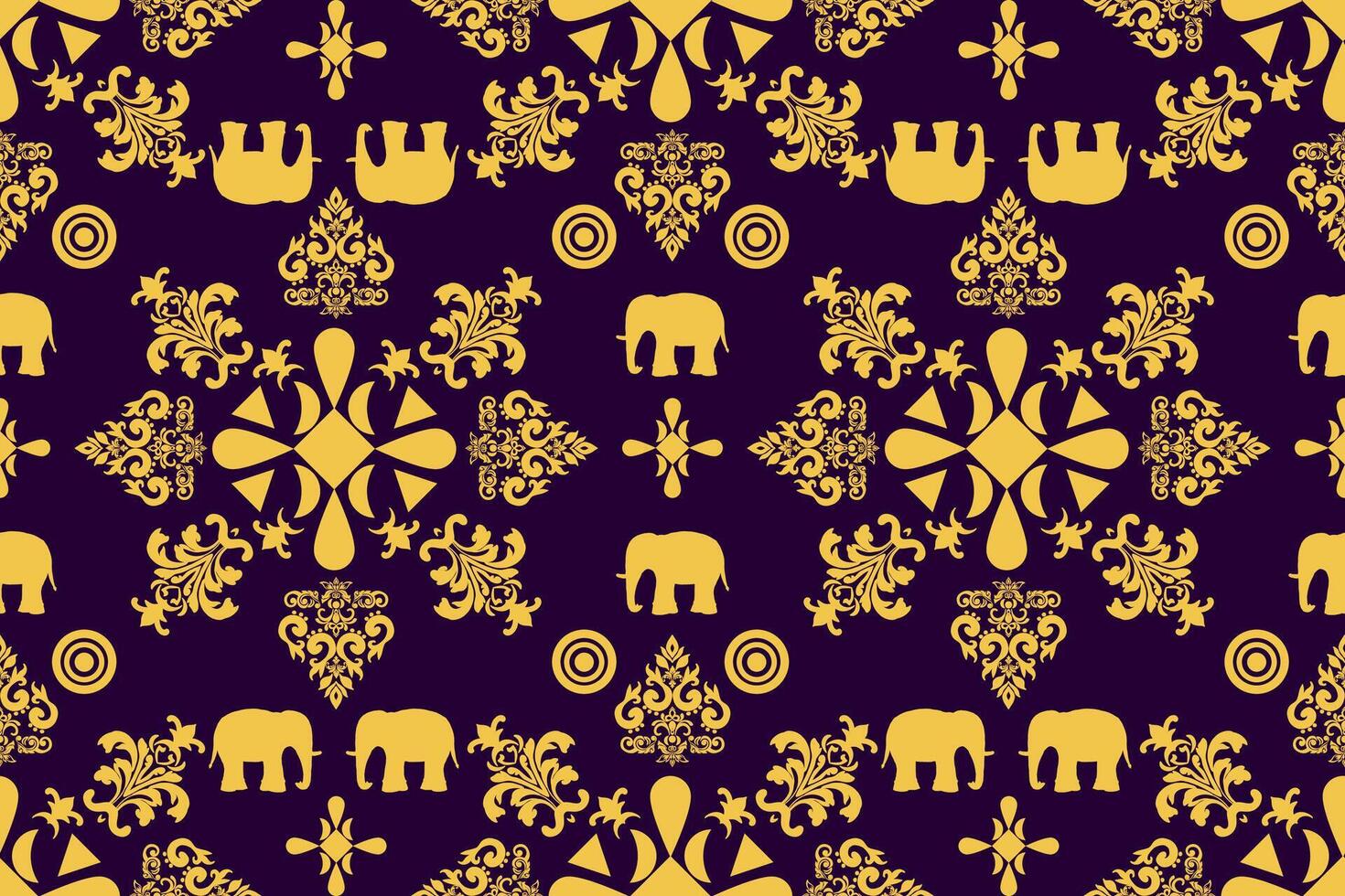 Motifs African boho paisley Floral Ikat pattern embroidery border. Ethnic ikat floral Ethnic Indian Ethnic purple yellow Designed for fabric patterns, pant pattern trousers bag bedsheet vector
