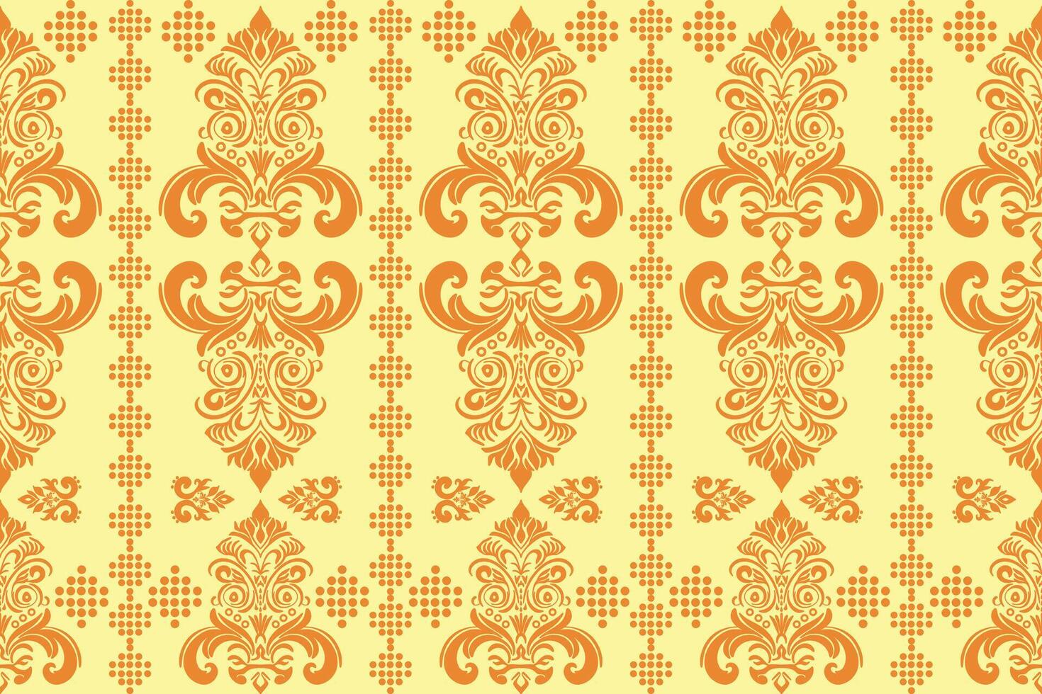African boho eclectic design The embroidered border adds a touch of elegance and cultural richness. This makes it suitable for various fabric applications Ethnic inspired design combines yellow orange vector