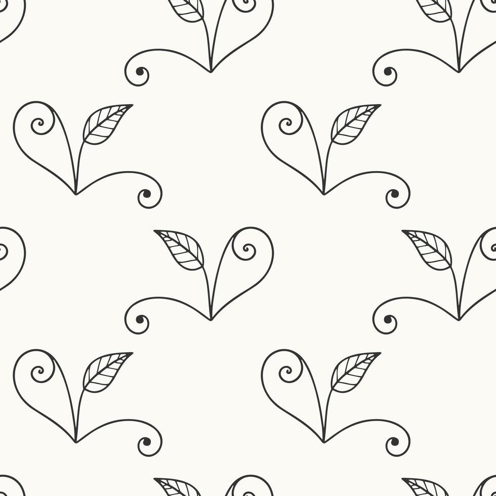 Botanical natural pattern, hand drawn doodles on pastel background. For packaging, textile covering. vector