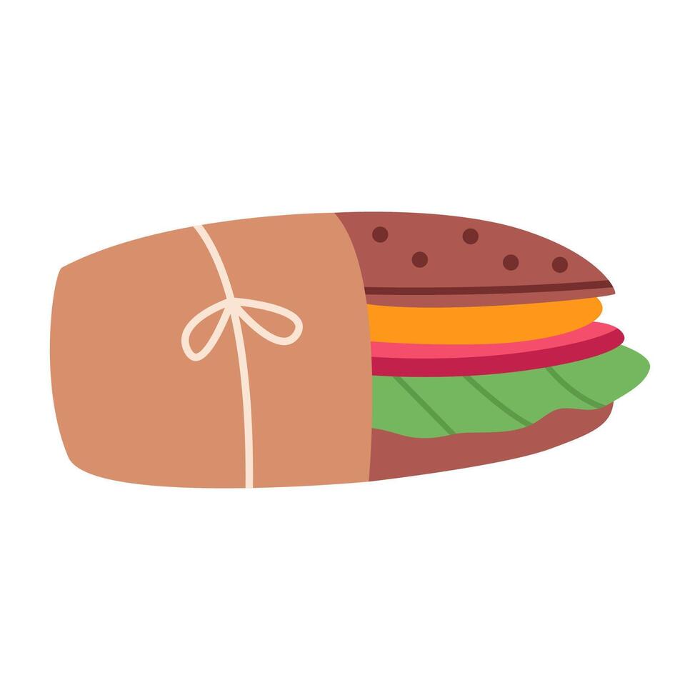 Sub sandwich. Flat illustration isolated on white background. vector