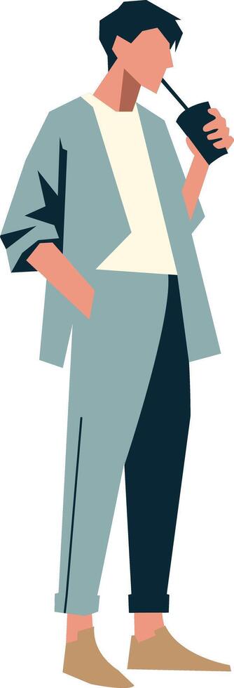 Man Drinking Juice Illustration vector