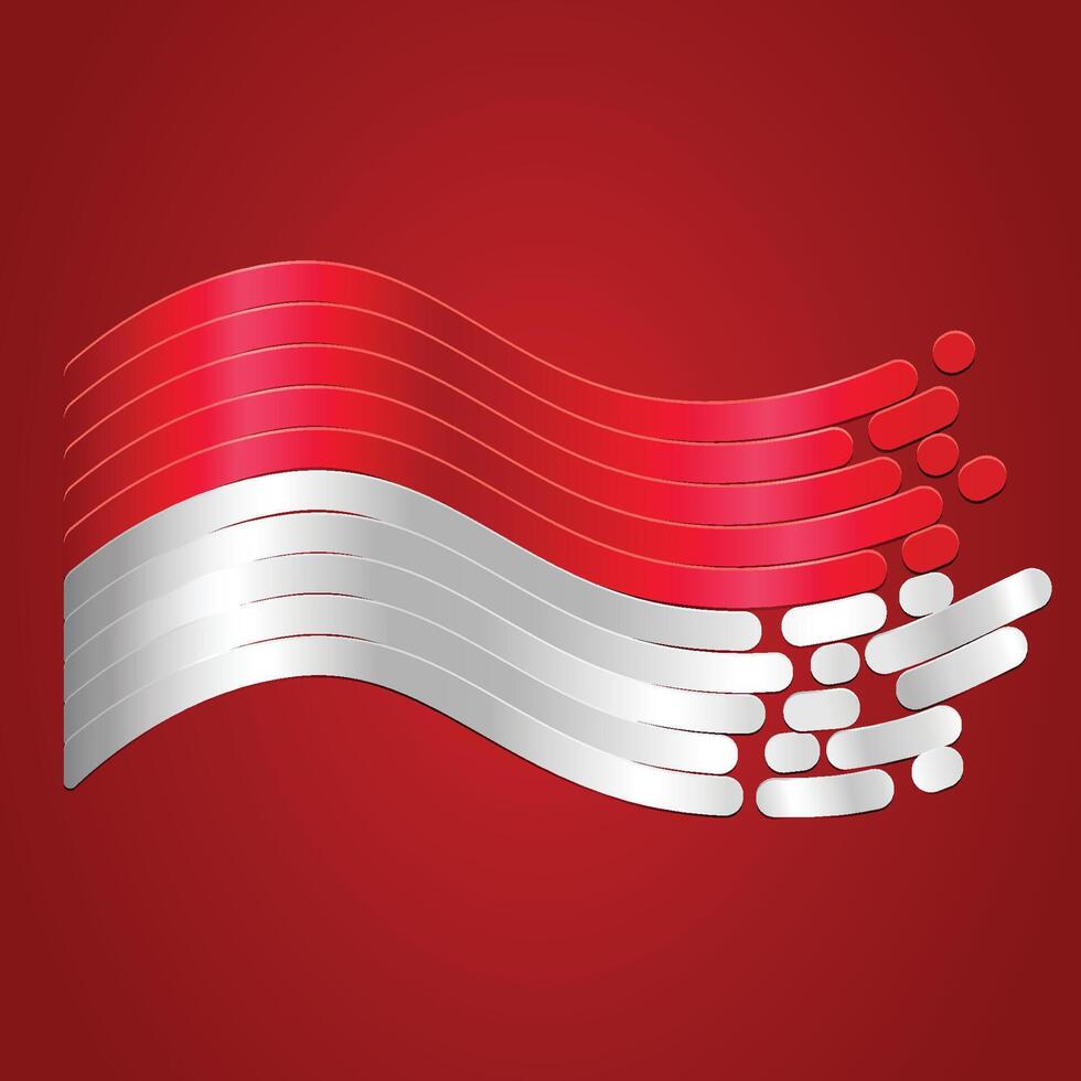 Woven Indonesian flag vector