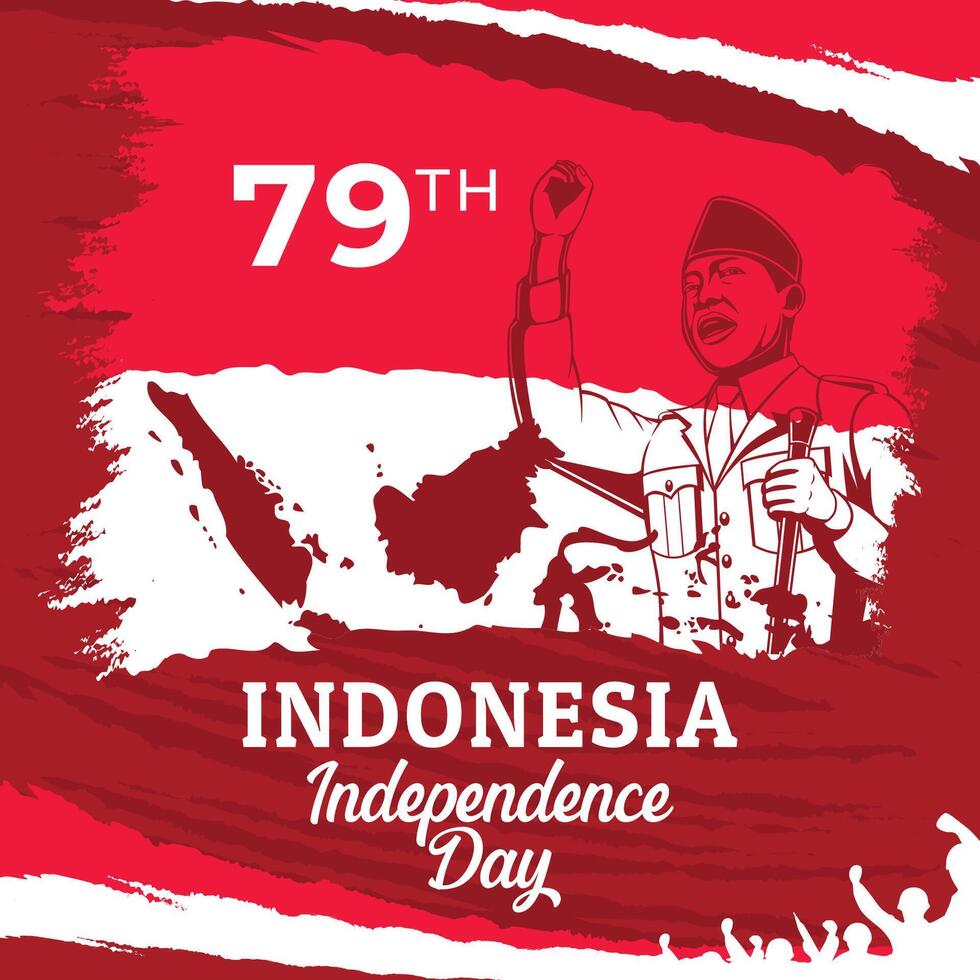 Indonesian Flag Grunge texture indonesia independence day vector