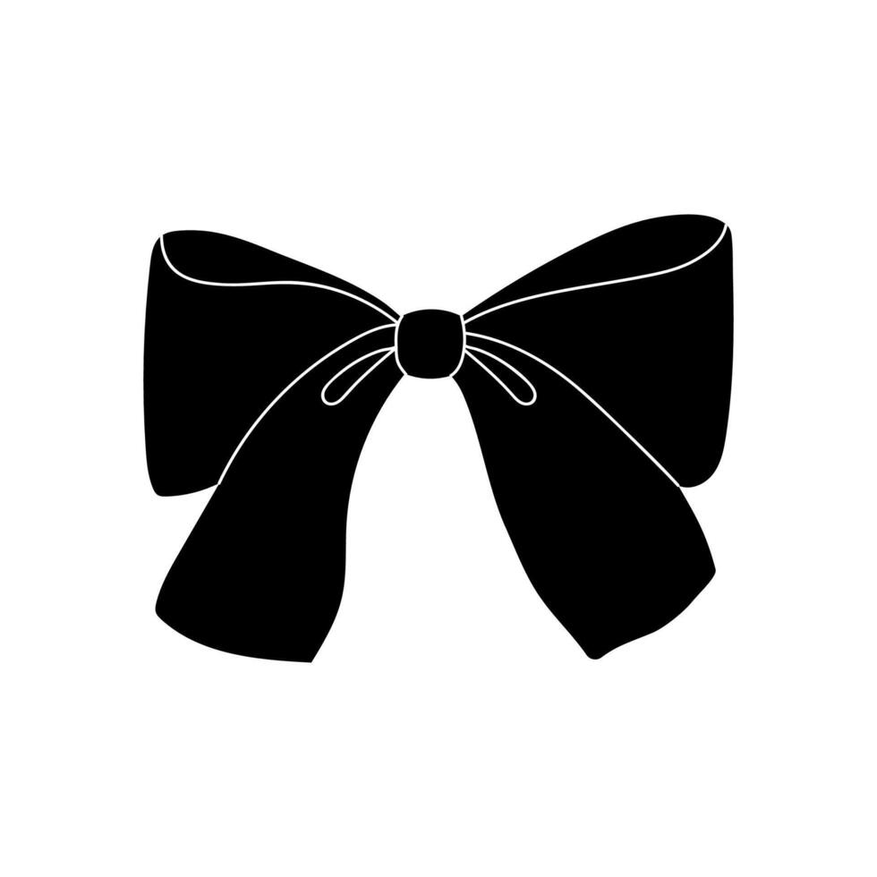 Simple Black And White Bow Illustration vector