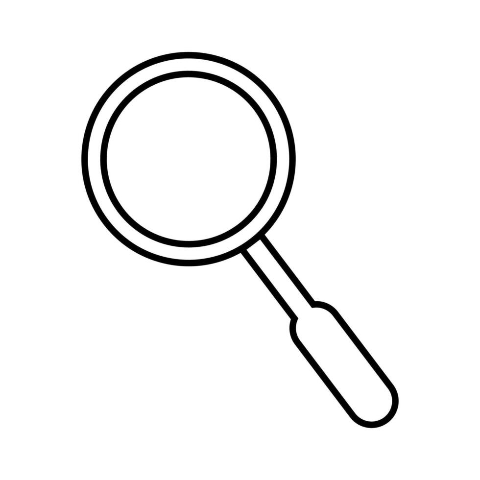 Black And White Magnifying Glass Icon vector