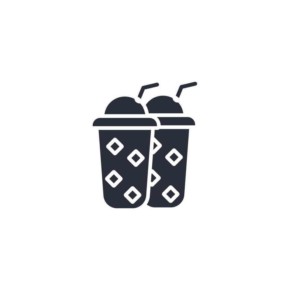 ice coffee icon. .Editable stroke.linear style sign for use web design,logo.Symbol illustration. vector