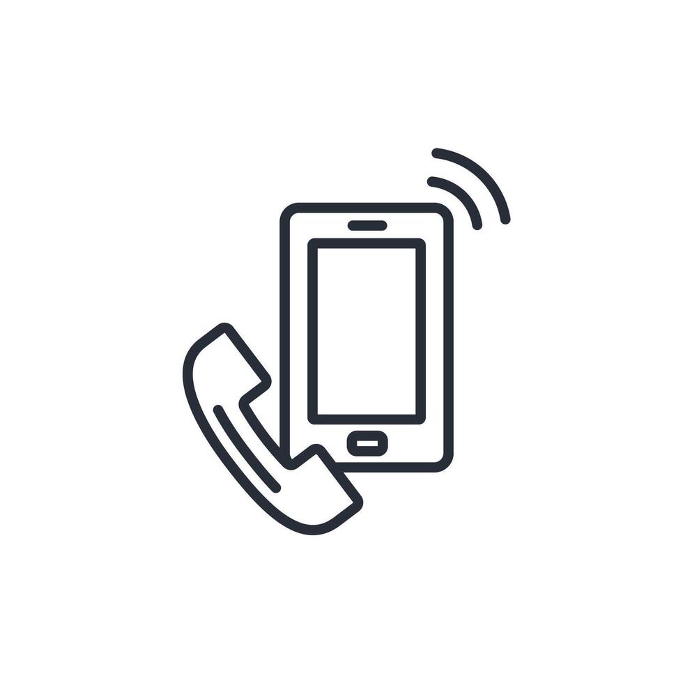 Smartphone icon. .Editable stroke.linear style sign for use web design,logo.Symbol illustration. vector