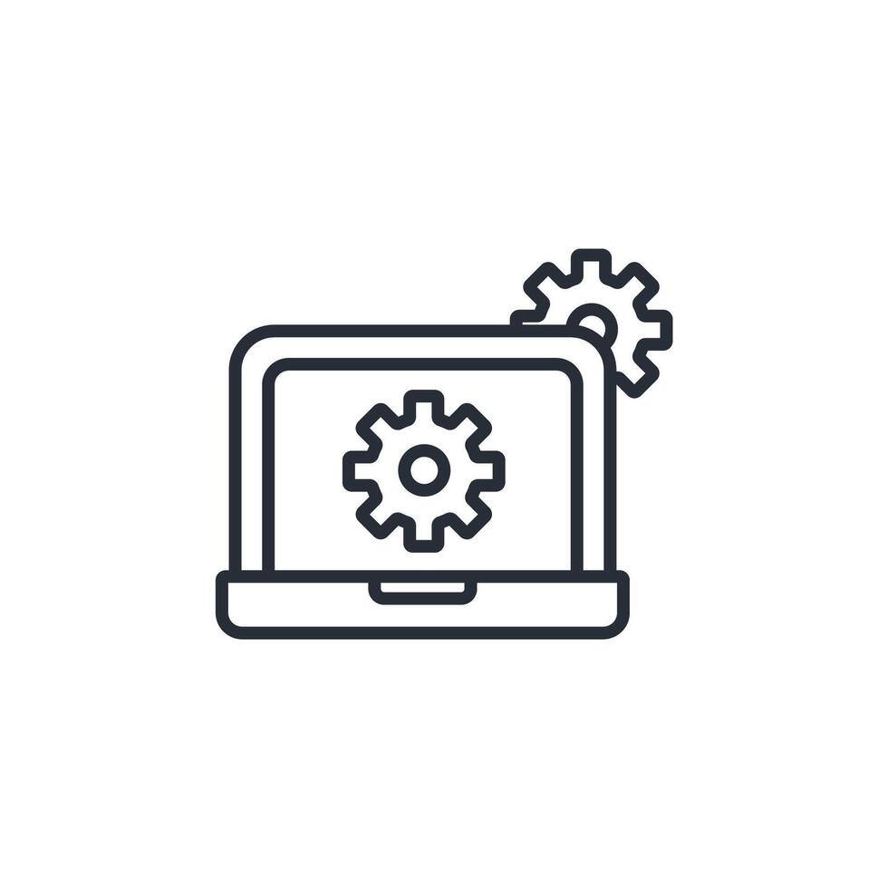 Laptop icon. .Editable stroke.linear style sign for use web design,logo.Symbol illustration. vector