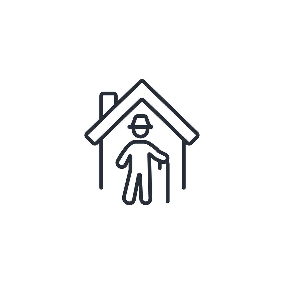 Veterans icon. .Editable stroke.linear style sign for use web design,logo.Symbol illustration. vector