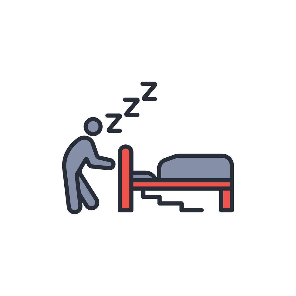 sleepwalking icon. .Editable stroke.linear style sign for use web design,logo.Symbol illustration. vector