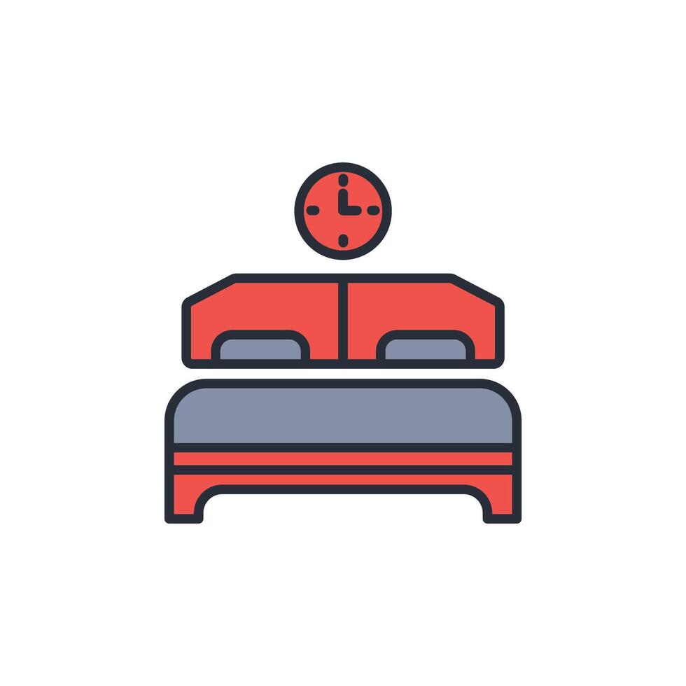 Bed icon. .Editable stroke.linear style sign for use web design,logo.Symbol illustration. vector