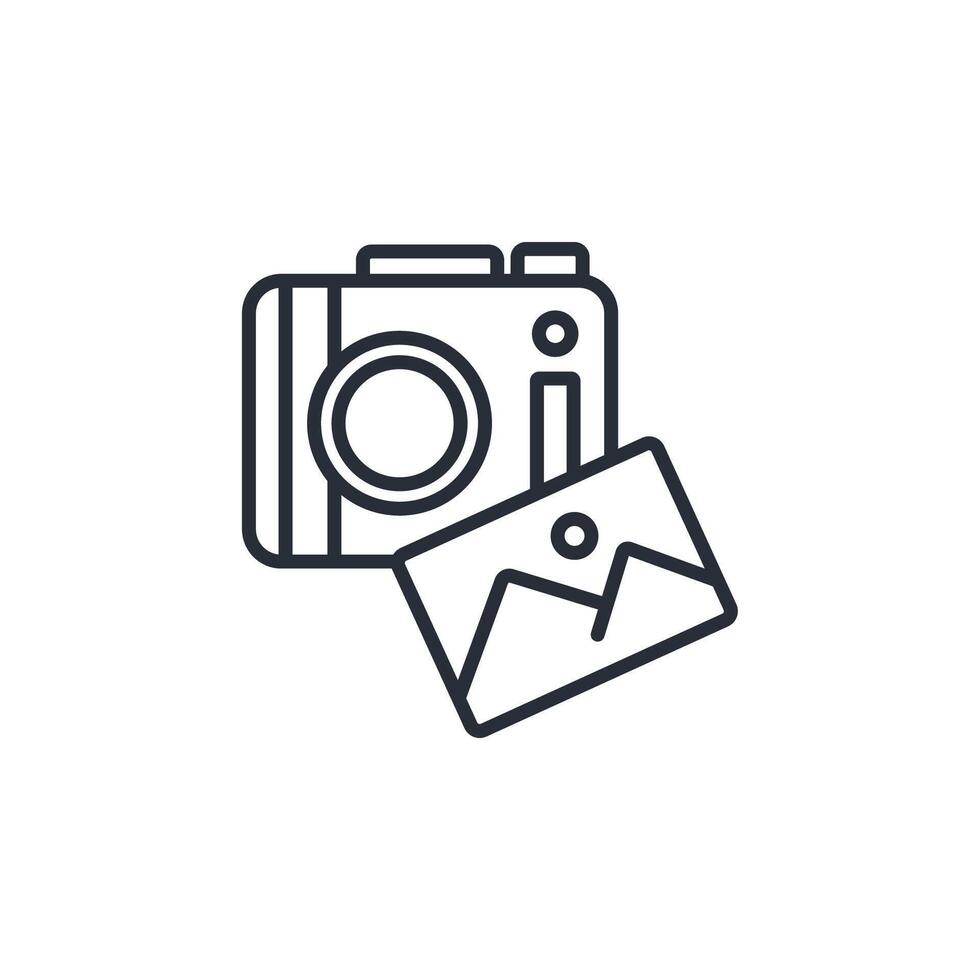 digital camera icon. .Editable stroke.linear style sign for use web design,logo.Symbol illustration. vector