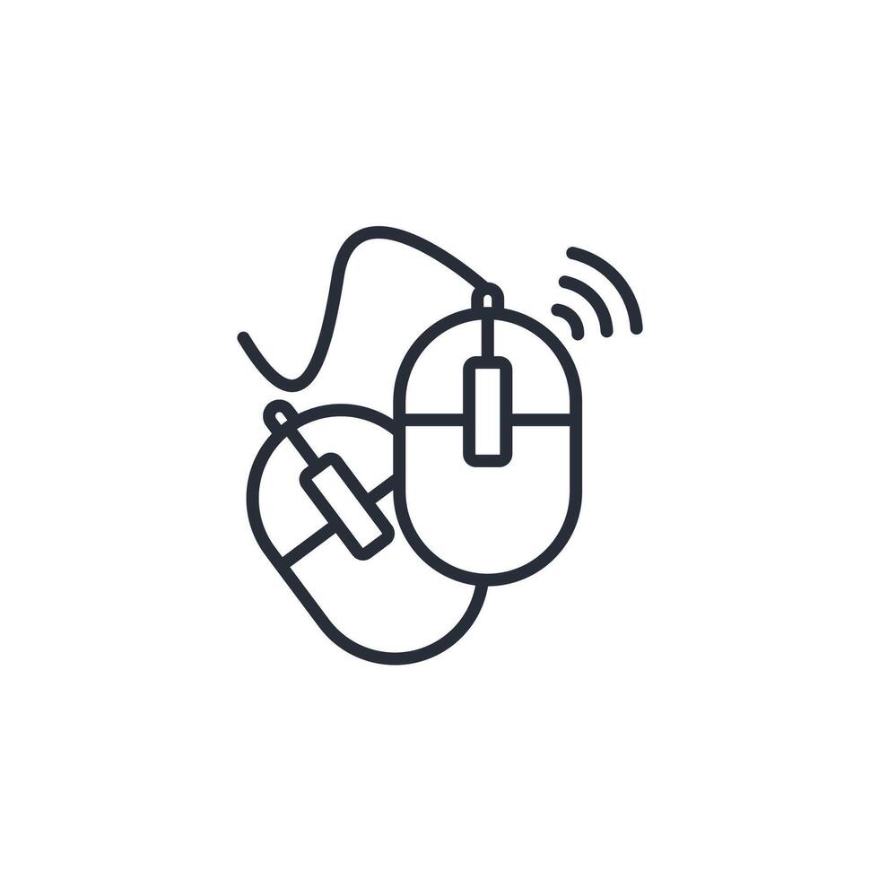 wireless mouse icon. .Editable stroke.linear style sign for use web design,logo.Symbol illustration. vector