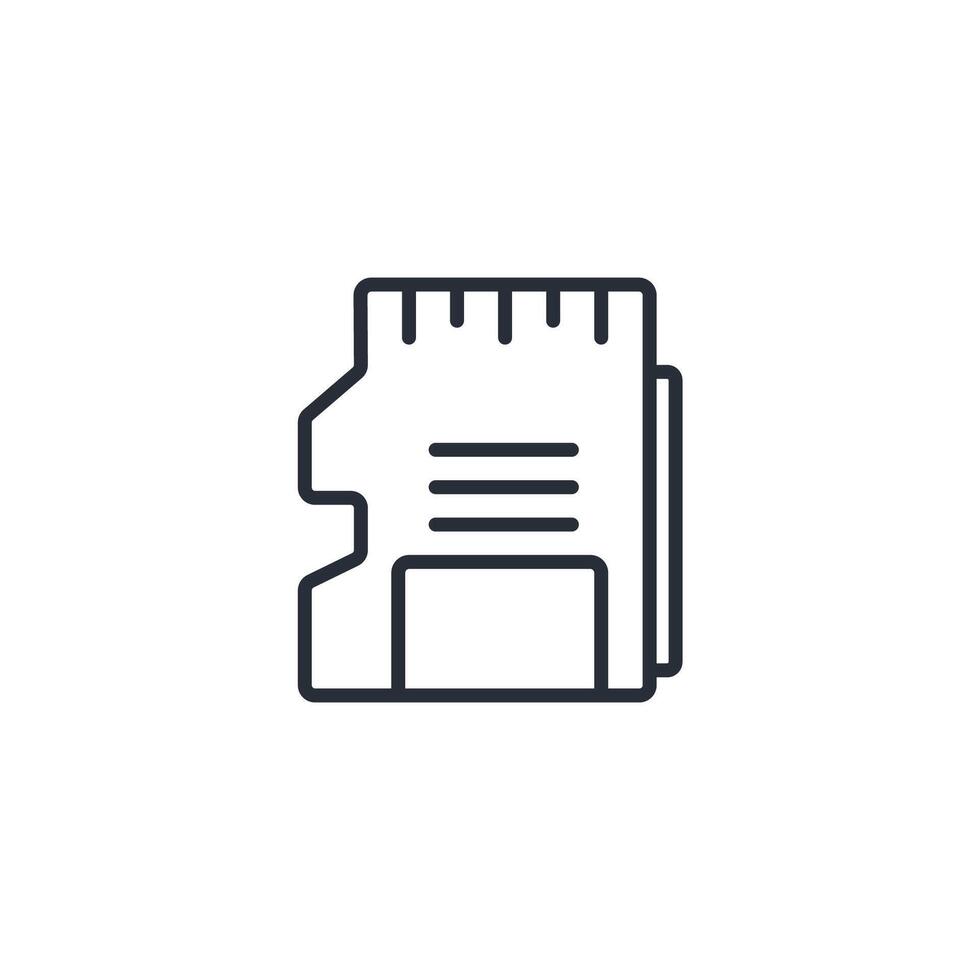 sd card icon. .Editable stroke.linear style sign for use web design,logo.Symbol illustration. vector