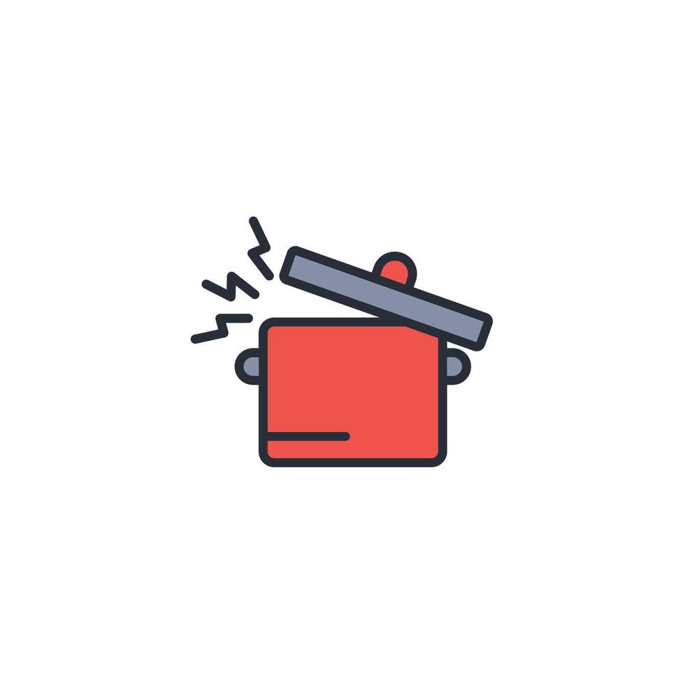 Pot icon. .Editable stroke.linear style sign for use web design,logo.Symbol illustration. vector