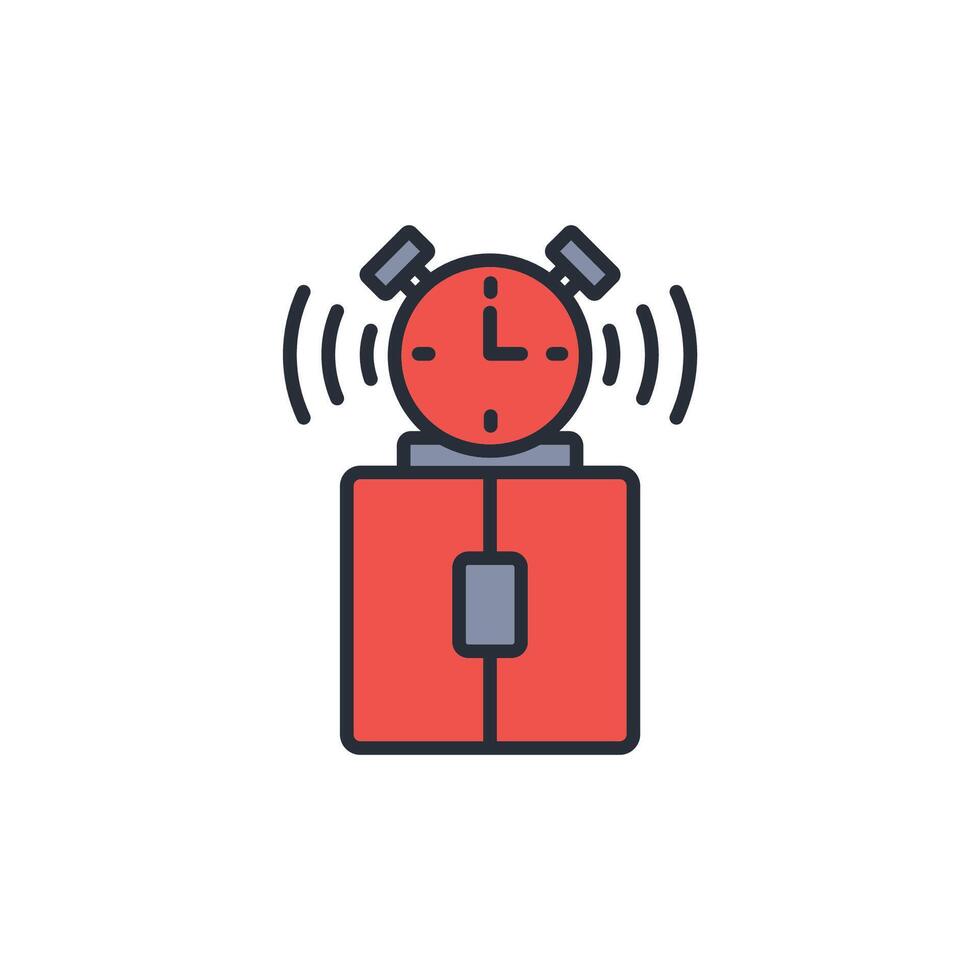 Alarm clock icon. .Editable stroke.linear style sign for use web design,logo.Symbol illustration. vector