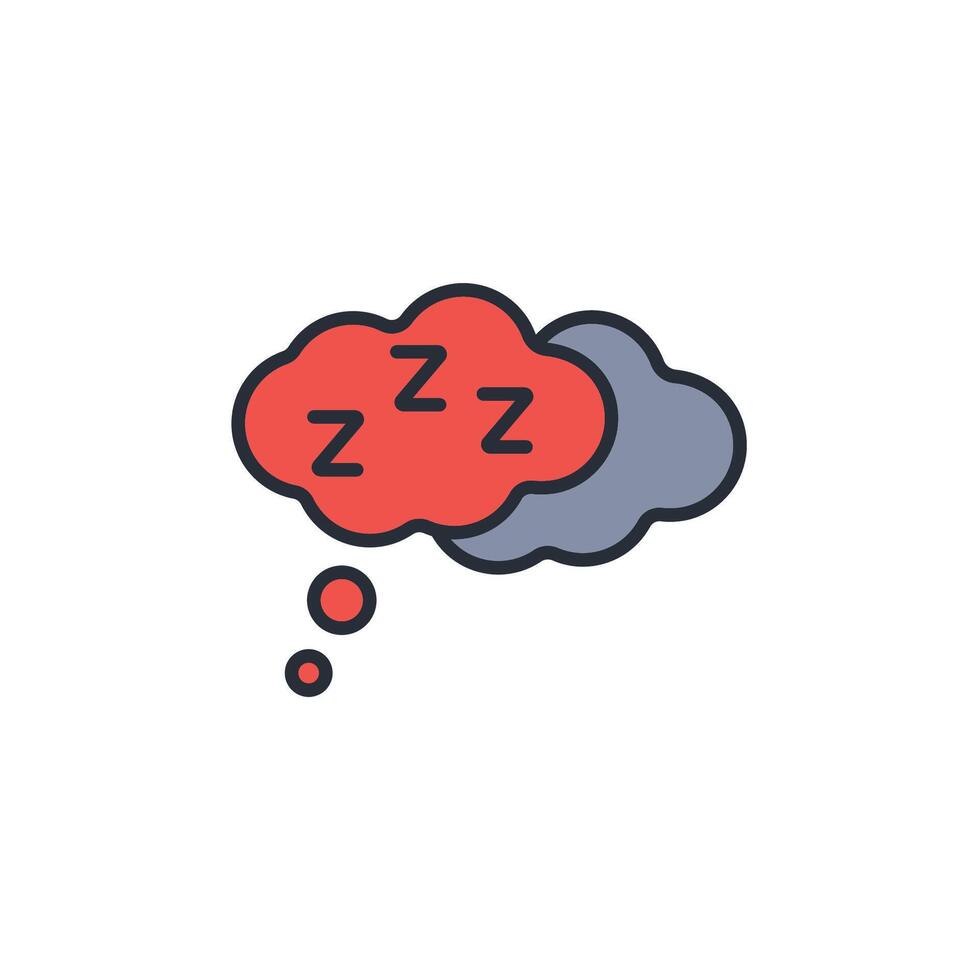 dreaming icon. .Editable stroke.linear style sign for use web design,logo.Symbol illustration. vector