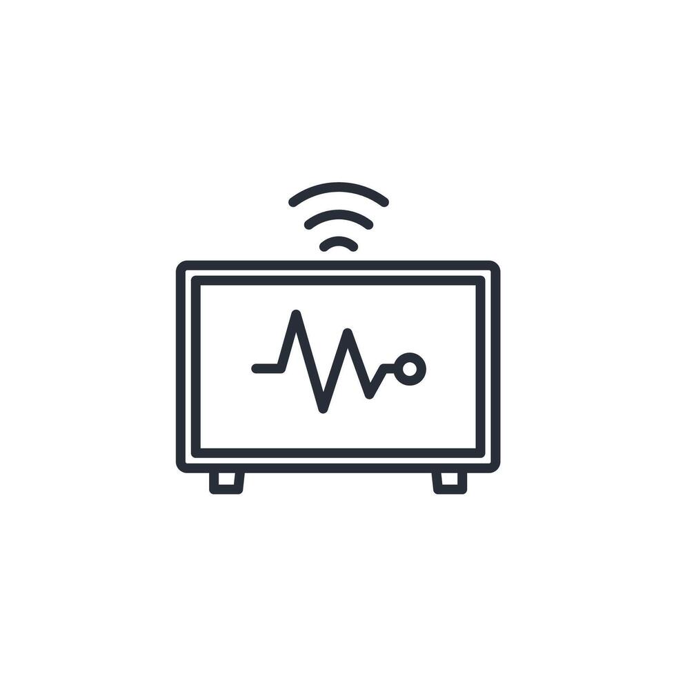 Smart TV icon. .Editable stroke.linear style sign for use web design,logo.Symbol illustration. vector