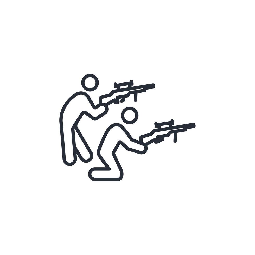 soldier icon. .Editable stroke.linear style sign for use web design,logo.Symbol illustration. vector