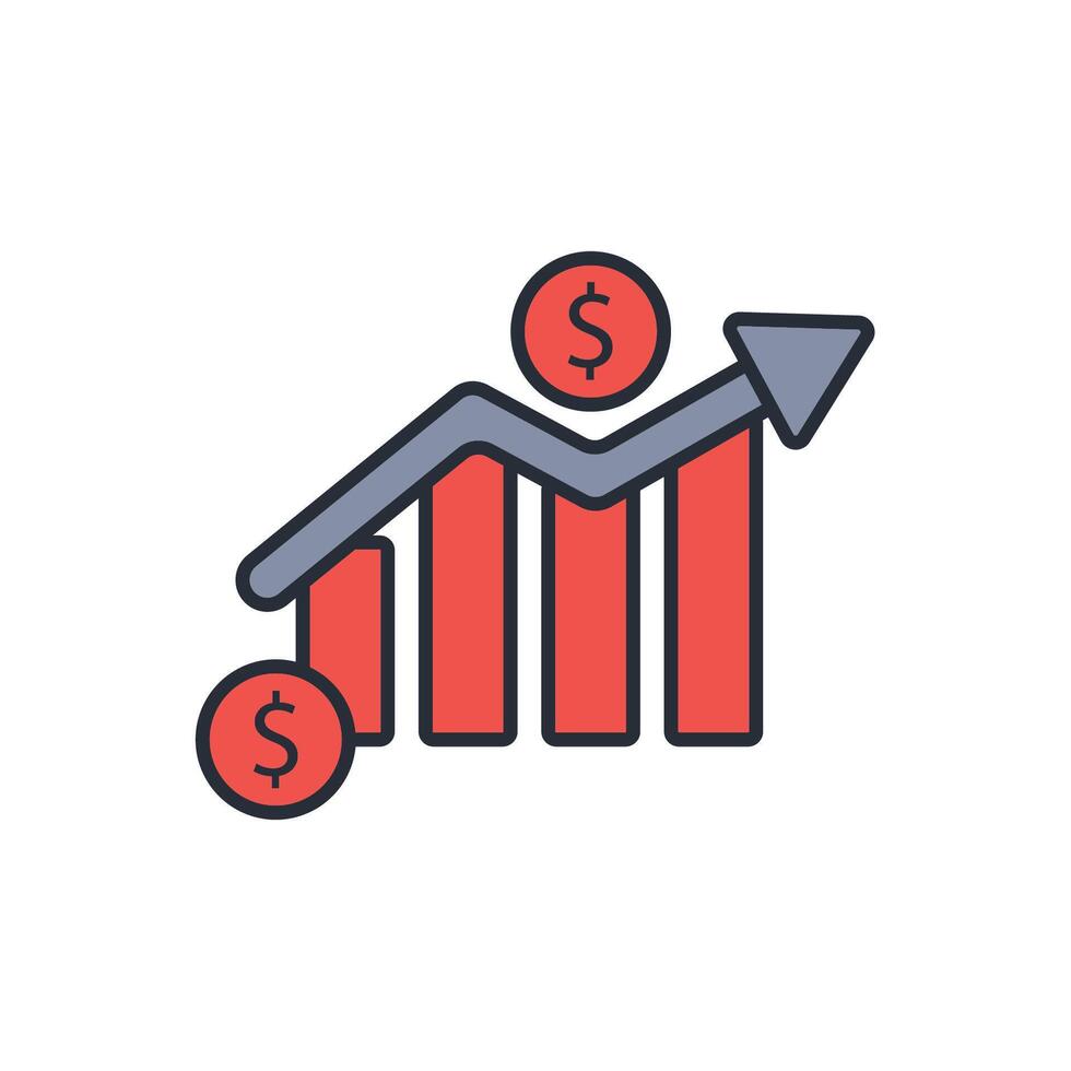 growth icon. .Editable stroke.linear style sign for use web design,logo.Symbol illustration. vector