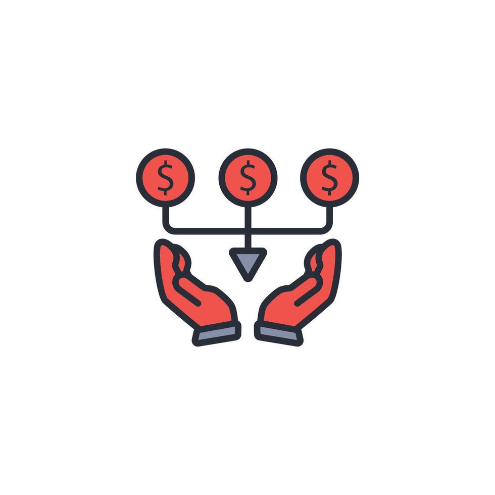 fundraising icon. .Editable stroke.linear style sign for use web design,logo.Symbol illustration. vector