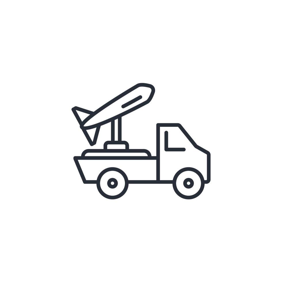missile truck icon. .Editable stroke.linear style sign for use web design,logo.Symbol illustration. vector