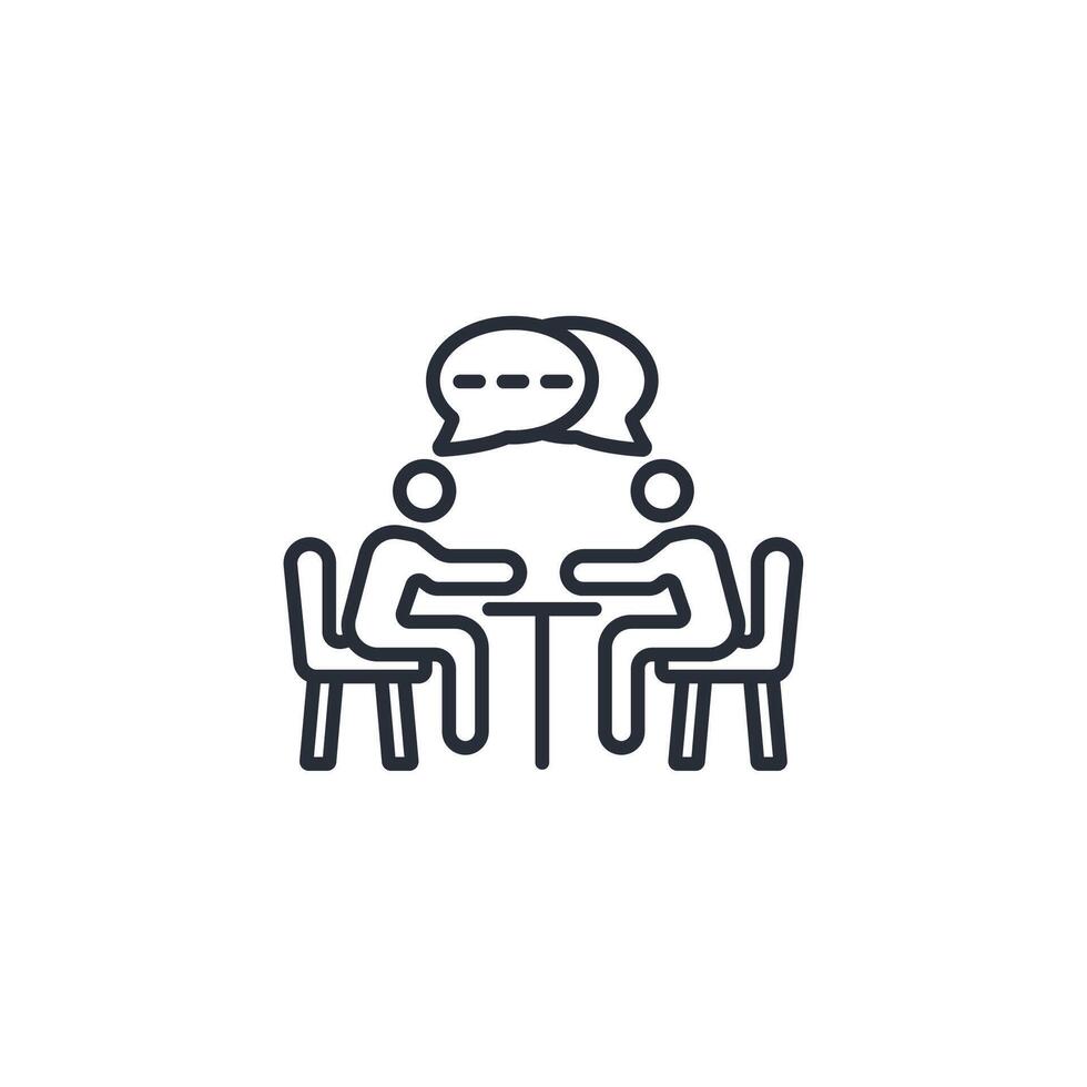 Negotiation icon. .Editable stroke.linear style sign for use web design,logo.Symbol illustration. vector