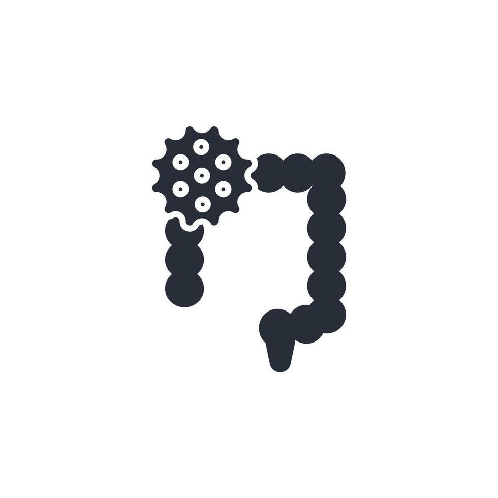 Colorectal cancer icon. .Editable stroke.linear style sign for use web design,logo.Symbol illustration. vector