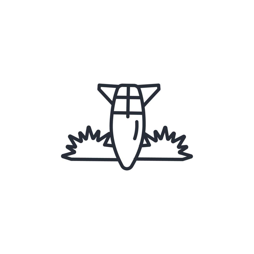 Missile icon. .Editable stroke.linear style sign for use web design,logo.Symbol illustration. vector