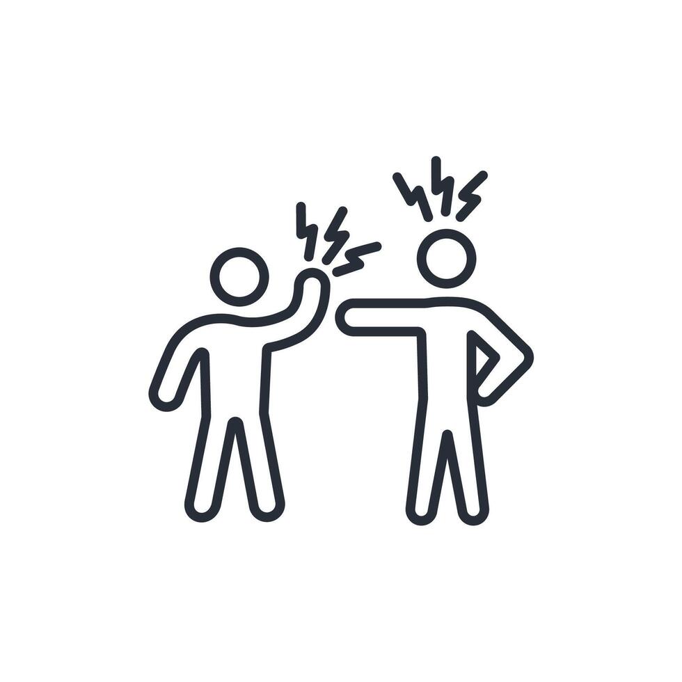 conflict icon. .Editable stroke.linear style sign for use web design,logo.Symbol illustration. vector