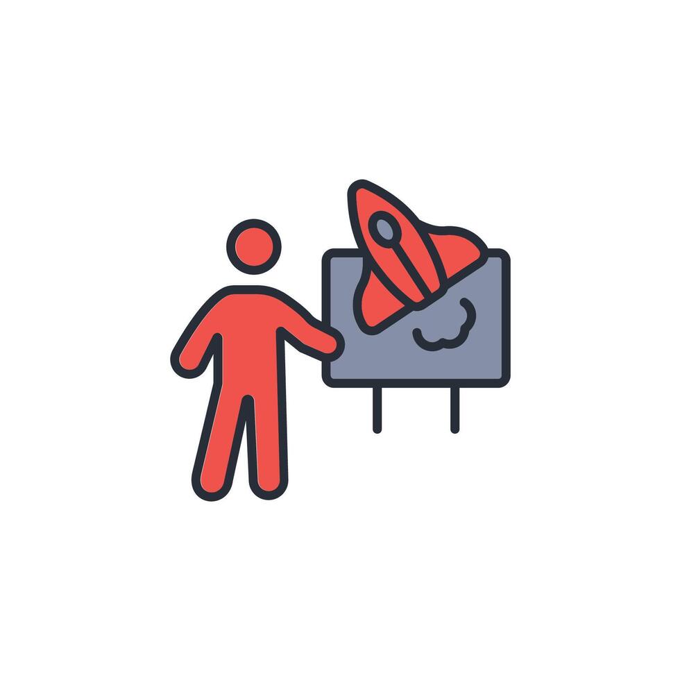 Startup icon. .Editable stroke.linear style sign for use web design,logo.Symbol illustration. vector