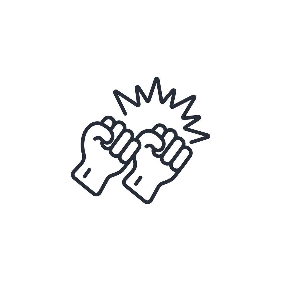 combat icon. .Editable stroke.linear style sign for use web design,logo.Symbol illustration. vector