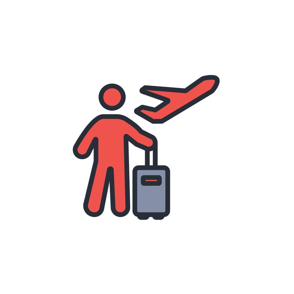 tourism icon. .Editable stroke.linear style sign for use web design,logo.Symbol illustration. vector