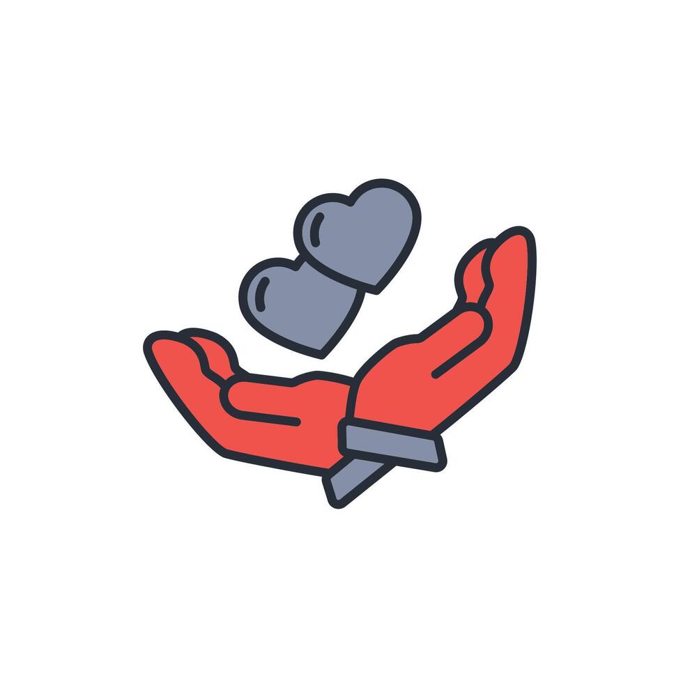 Charity icon. .Editable stroke.linear style sign for use web design,logo.Symbol illustration. vector